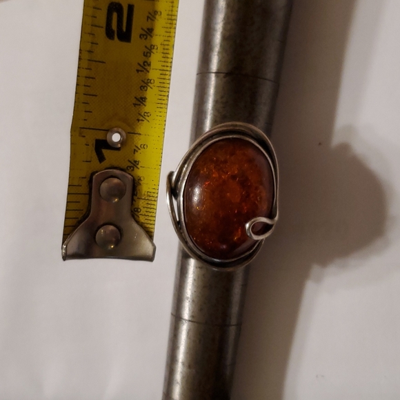 Sterling Amber Ring - Picture 5 of 5